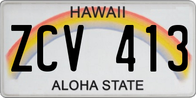 HI license plate ZCV413