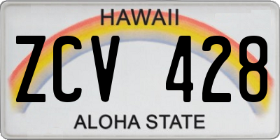 HI license plate ZCV428