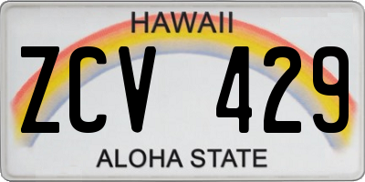 HI license plate ZCV429