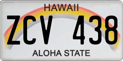 HI license plate ZCV438