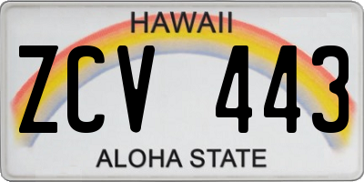 HI license plate ZCV443