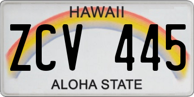 HI license plate ZCV445