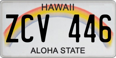 HI license plate ZCV446
