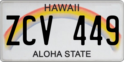 HI license plate ZCV449