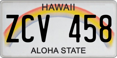 HI license plate ZCV458