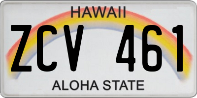 HI license plate ZCV461