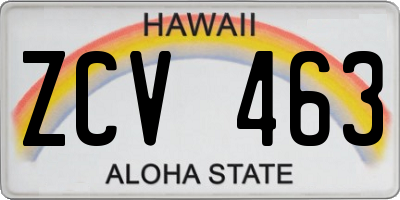 HI license plate ZCV463