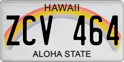 HI license plate ZCV464