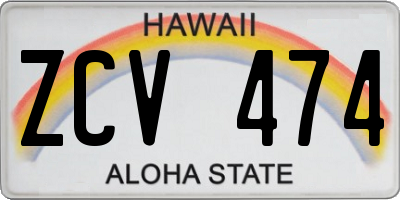 HI license plate ZCV474