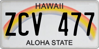 HI license plate ZCV477
