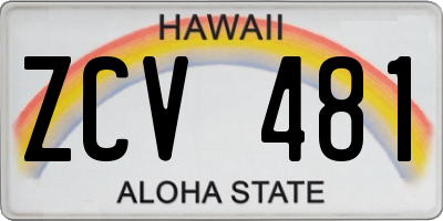 HI license plate ZCV481