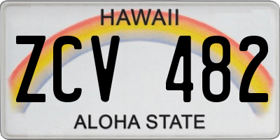 HI license plate ZCV482