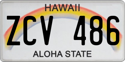 HI license plate ZCV486