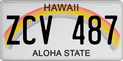 HI license plate ZCV487