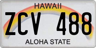 HI license plate ZCV488