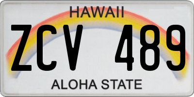 HI license plate ZCV489