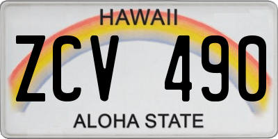 HI license plate ZCV490