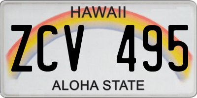 HI license plate ZCV495