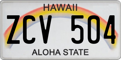 HI license plate ZCV504