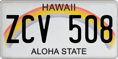 HI license plate ZCV508