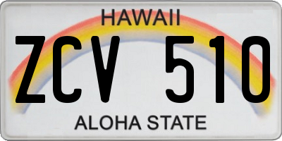 HI license plate ZCV510
