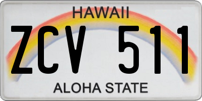 HI license plate ZCV511