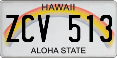 HI license plate ZCV513