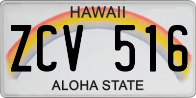 HI license plate ZCV516