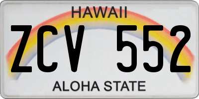 HI license plate ZCV552