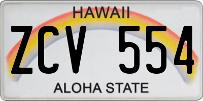 HI license plate ZCV554