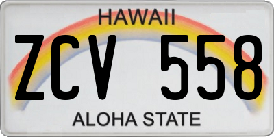 HI license plate ZCV558