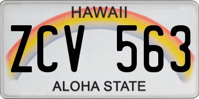 HI license plate ZCV563