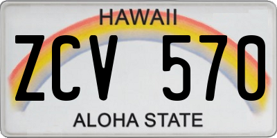 HI license plate ZCV570