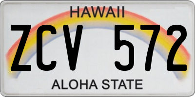 HI license plate ZCV572