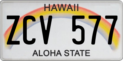 HI license plate ZCV577