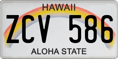 HI license plate ZCV586