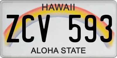 HI license plate ZCV593