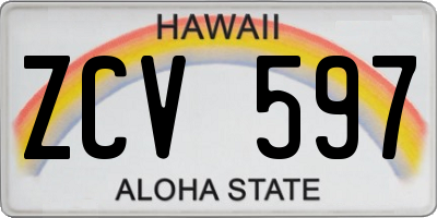 HI license plate ZCV597