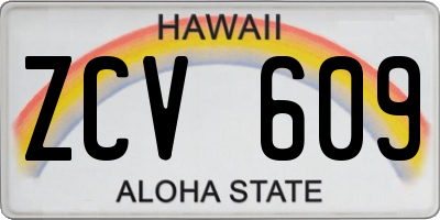 HI license plate ZCV609