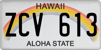 HI license plate ZCV613