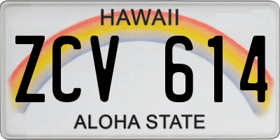 HI license plate ZCV614