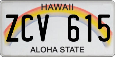HI license plate ZCV615