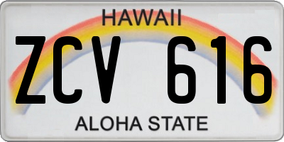 HI license plate ZCV616