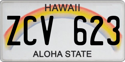 HI license plate ZCV623
