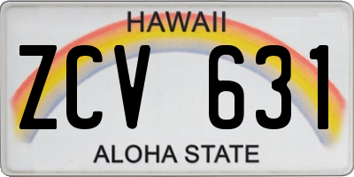 HI license plate ZCV631