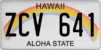 HI license plate ZCV641