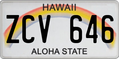 HI license plate ZCV646