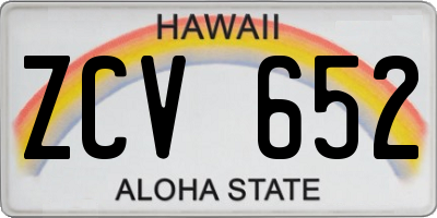 HI license plate ZCV652
