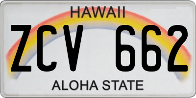 HI license plate ZCV662