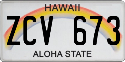 HI license plate ZCV673